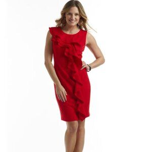 Calvin Klein sheath dress with ruffle detail